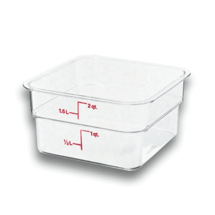 Recipiente Cuadrado de Policarbonato 2 qt (12 Pzas)
